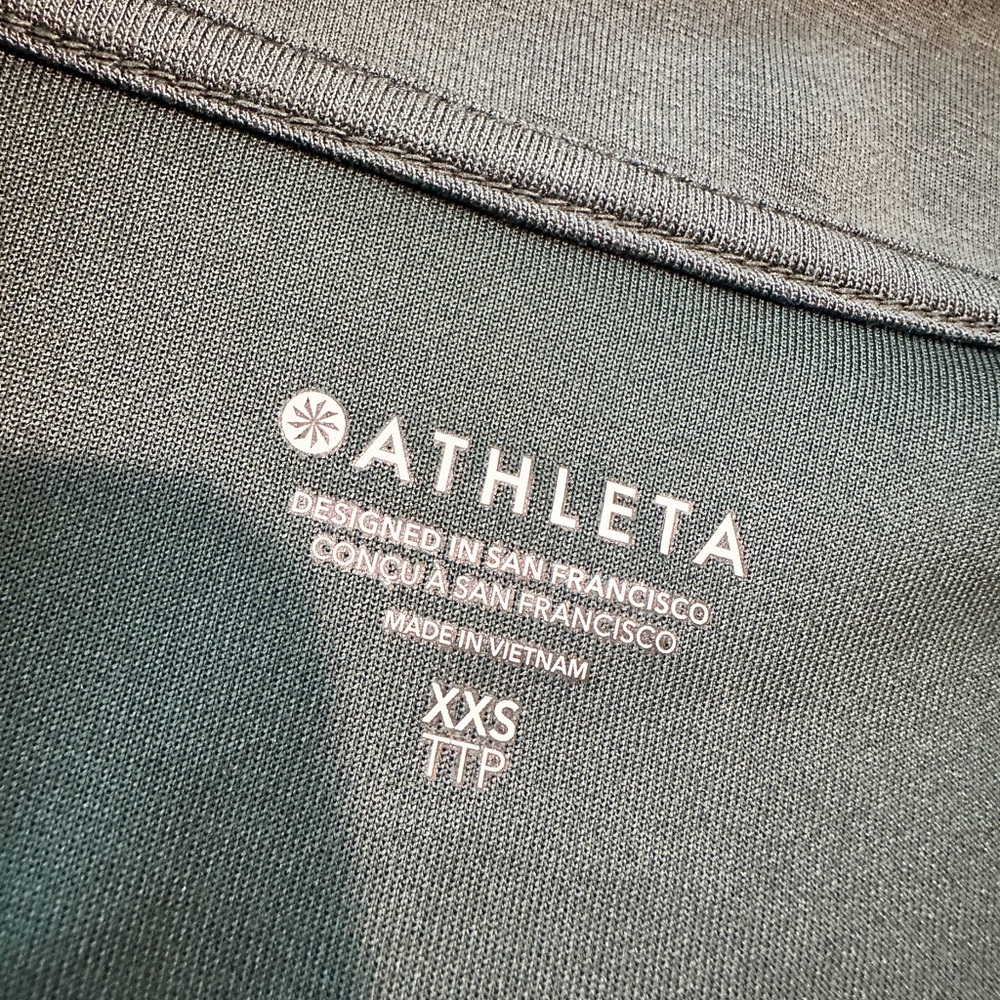 Athleta Seasoft Quarter Zip Sweatshirt Size XXS Olive Green - Picture 5 of 9